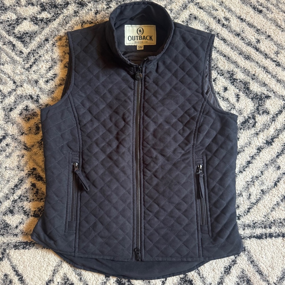 Outback Trading Co. Quilted Black Vest